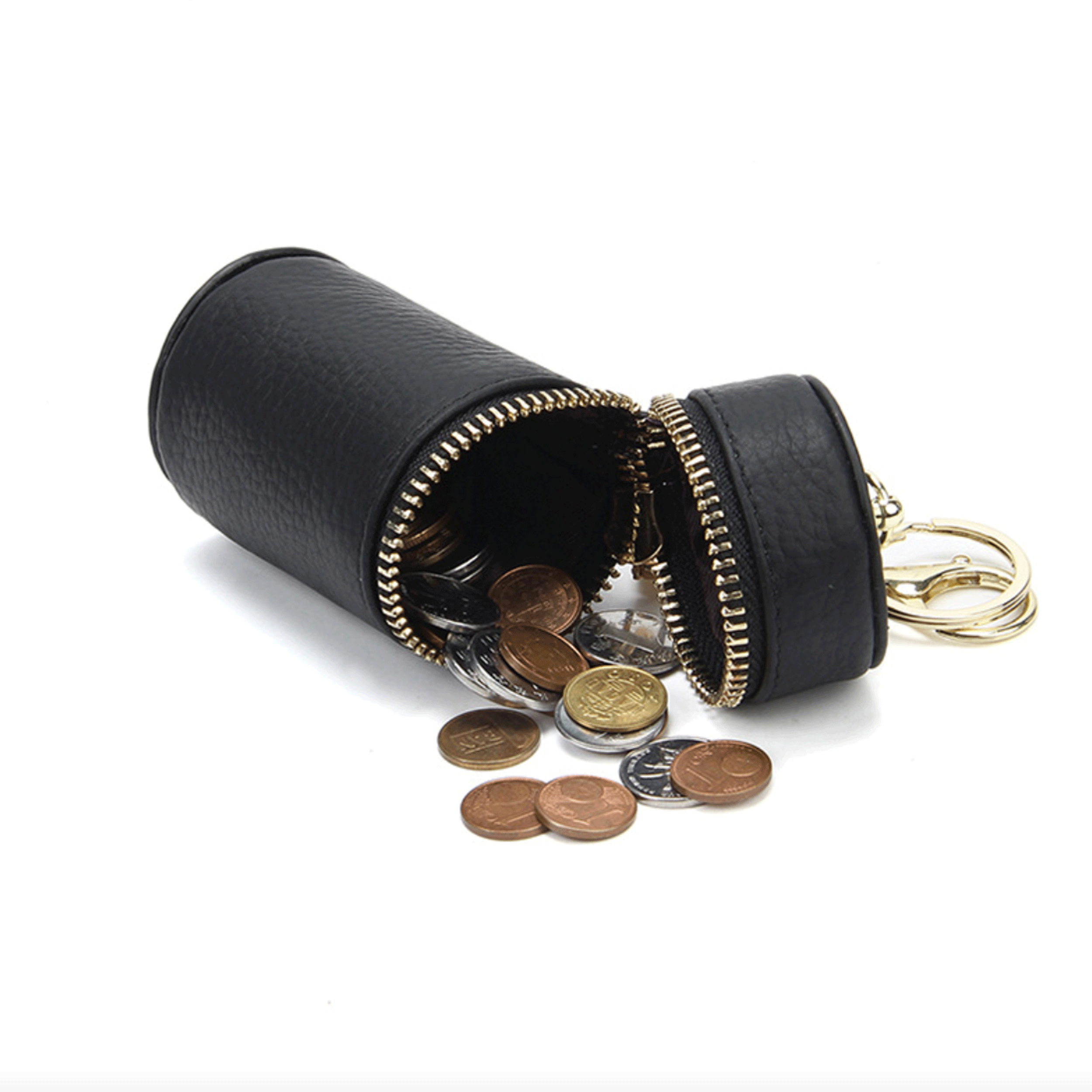 The Cylinder Leather Pouch】スマートに持ち運べるキーリング付き
